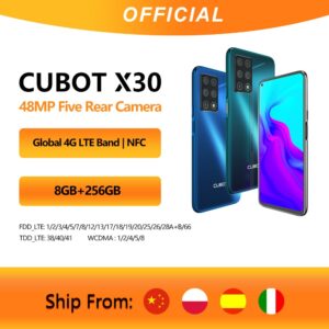 Cellphone Global Version Cubot X30 NFC 48MP Five Camera 32MP Selfie 8GB 256GB 6.4" Fullview Display Android 10 Celular 4G LTE