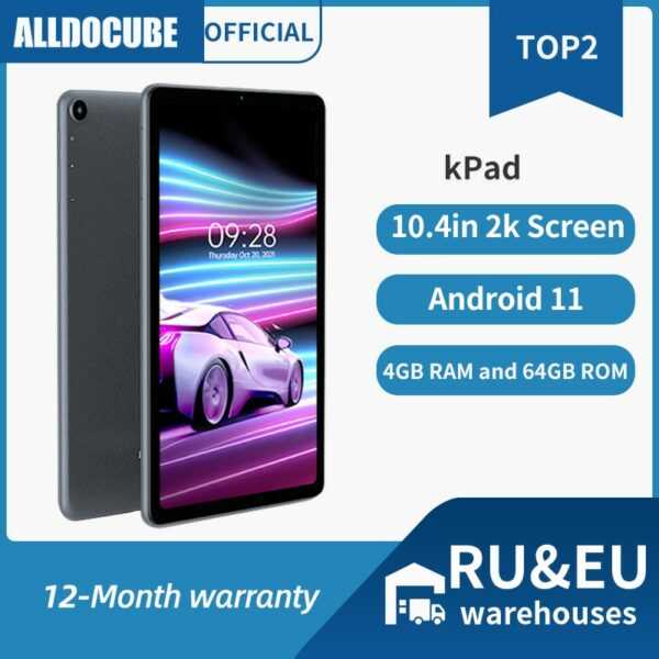 ALLDOCUBE kPad 10 4 zoll 4GB RAM 64GB ROM Tablet PC Android 11 Unisoc T610 2K Bildschirm 4G Lte