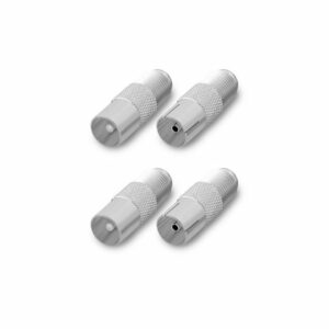 ARLI TV Adapter IEC 9,5 mm 2X Buchse + 2X Stecker Antenne Kabel Sat F-Adapter Coax Anlagen F-Stecker F-Buchse F-Kupplung F Verbindung Verbinder Übergang Koax 4K ARLI gerade 2 Buchse + 2 Stecker Kabelzubehör