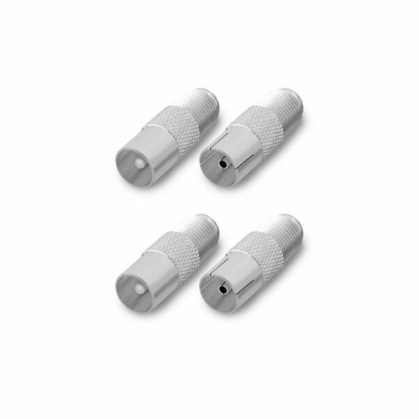 ARLI TV Adapter IEC 9,5 mm 2X Buchse + 2X Stecker Antenne Kabel Sat F-Adapter Coax Anlagen F-Stecker F-Buchse F-Kupplung F Verbindung Verbinder Übergang Koax 4K ARLI gerade 2 Buchse + 2 Stecker Kabelzubehör