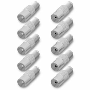 ARLI TV Adapter IEC 9,5 mm 5X Buchse Kupplung + 5X Stecker Antenne Kabel Sat F-Adapter Coax Anlagen F-Stecker F-Buchse F-Kupplung F Verbindung Verbinder Übergang Koax 4K ARLI 10 gerade 5 Buchse 5 Stecker Kabelzubehör