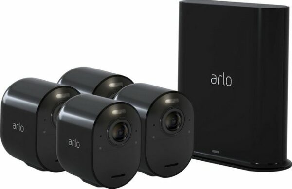 ARLO Arlo Ultra 2 Spotlight-Kamera-Set Überwachungskamera (Außenbereich, Antenne, Geräuscherkennung, Integrierte Sirene, Reichweite bis 91,4 m)