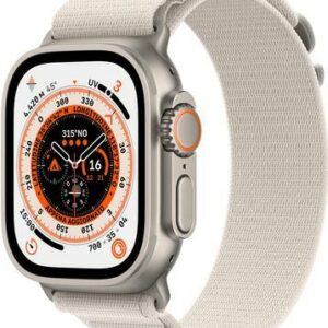 Apple Watch Ultra - 49 mm - Titan - intelligente Uhr mit Alpine Loop - Stoff - Starlight - Bandgröße: M - 32 GB - Wi-Fi, LTE, UWB, Bluetooth - 4G - 61.3 g