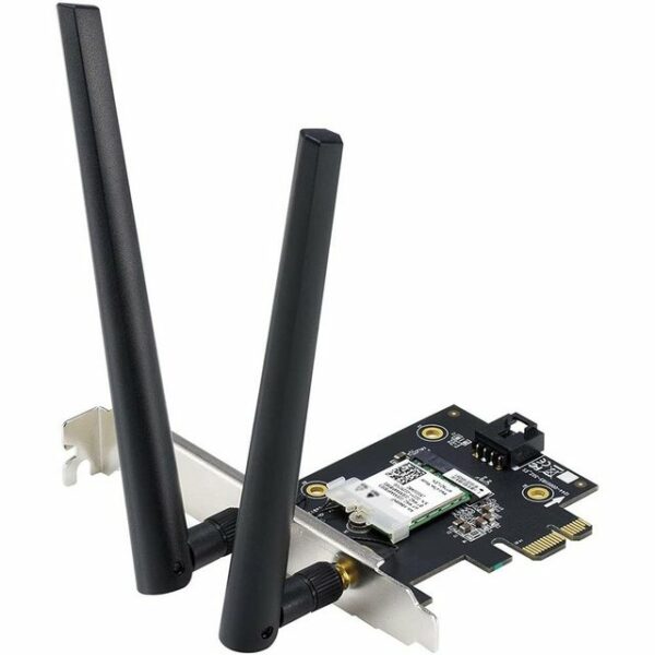 Asus PCE-AXE5400 WiFi 6E PCI-E Adapter Netzwerk-Adapter Kabelgebunden, WLAN zu PCI Express, 6Hz Band 160MHz, Bluetooth 5.2, WPA3, OFDMA, MU-MIMO, 2 Antennen