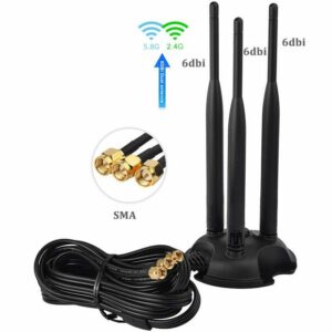 Bolwins A22D Bolwins 3m 2.4G / 5.8G WiFi Antenne 3x 6dBi SMA Adapter Kabel mit Magnet Standfuss WLAN-Antenne