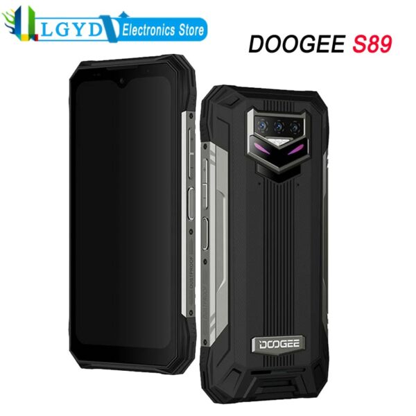 DOOGEE S89 Global Version Rugged Phone Night Vision Camera 8GB+128GB ROM Android 12 MTK Helio P90 Octa Core 2.1GHz 4G LTE NFC