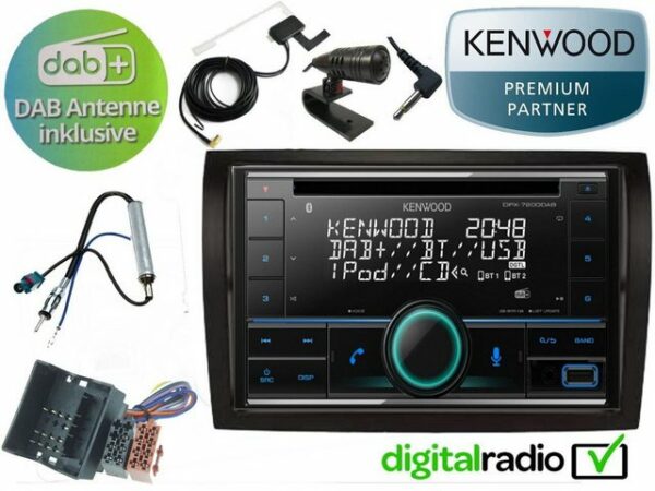 DSX Kenwood CD Bluetooth DAB+ USB Radio Antenne inkl für Citroen Jumper 2006-2022 Autoradio (Digitalradio (DAB)