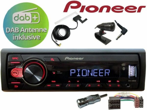 DSX PIONEER Bluetooth USB Radio passend für Peugeot 206 / 206CC 98-06 + DAB+ Antenne Autoradio (Digitalradio (DAB), UKW, Bluetooth, USB, 50,00 W)