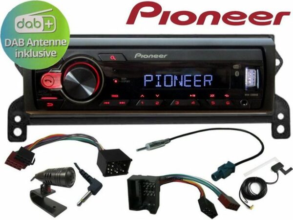 DSX PIONEER DAB+ Bluetooth USB Radio für BMW Mini R50 R52 R53 bis 2008 + DAB Antenne Autoradio (Digitalradio (DAB), 50,00 W)