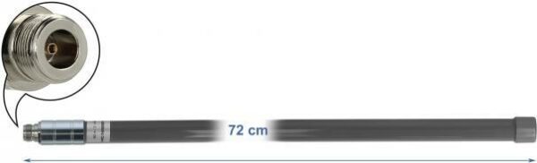 DeLOCK - Antenne - 72cm - LPWAN - 2 dBi - ungerichtet - außen, Wandmontage möglich, Stangenbefestigung - Grau (12679)