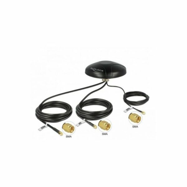 Delock 12455 - Multiband LTE UMTS GSM GPS Antenne 3 x SMA... WLAN-Antenne