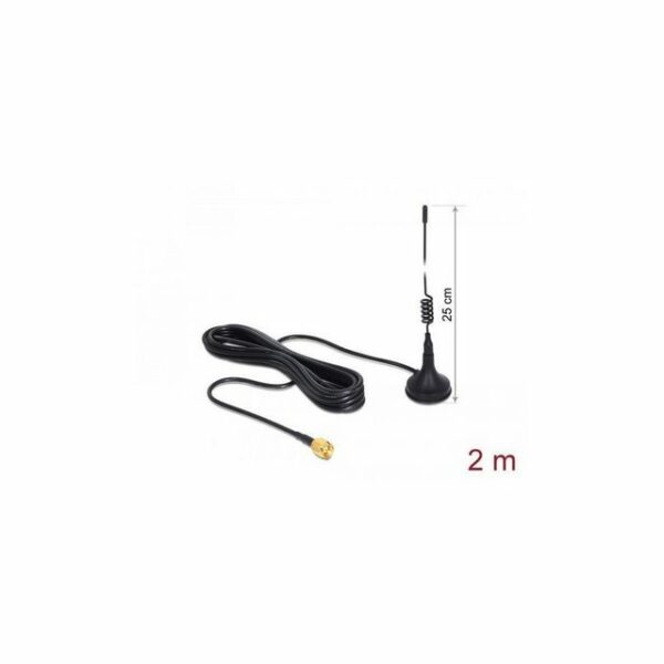 Delock GSM/UMTS Antenne SMA Stecker 3 dBi omni starr Standfuß schwarz WLAN-Antenne