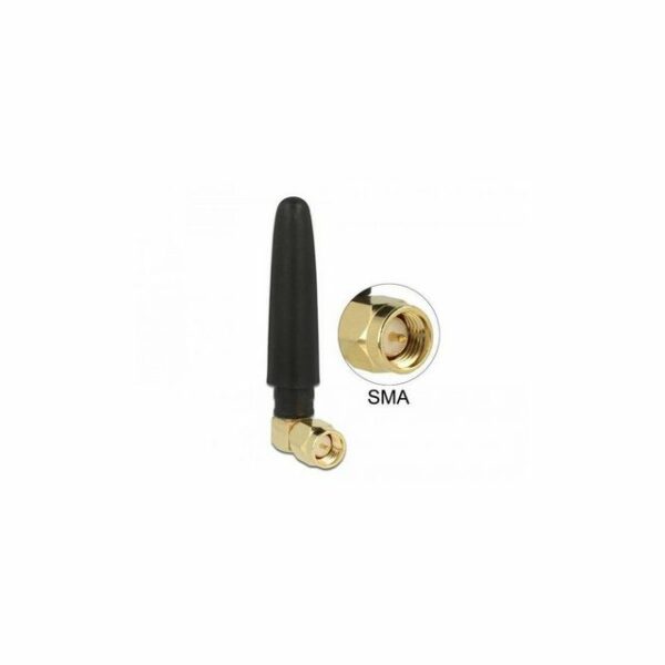 Delock LTE Antenne SMA Stecker 90° 2 dBi omnidirektional starr schwarz WLAN-Antenne