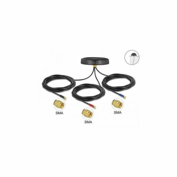 Delock Multiband LTE-MIMO UMTS GSM GNSS Antenne 3 x SMA Stecker... WLAN-Antenne