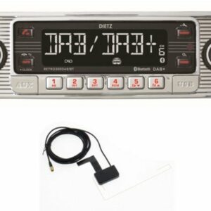 Dietz 1-DIN Dietz Retro Radio DAB+, BT, MP3, USB, RDS, mit Antenne Autoradio (Digitalradio (DAB), FM/UKW, 20,00 W)