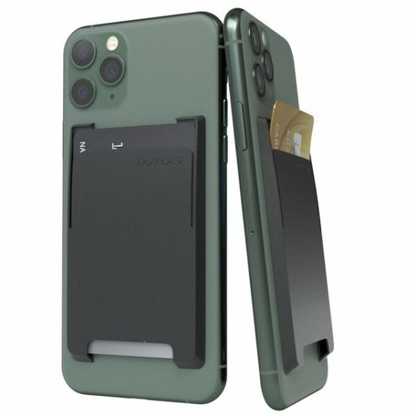 EAZY CASE Smartphone Cardholder Smartphone-Halterung, (Kartenhalter, Kartenetui, Kartenfach, selbstklebend, Kreditkarten Etui Handyhülle, Smartphone Kartenhülle für EC-Karten, Handy Kartenhalterung für Ausweis, Schwarz)