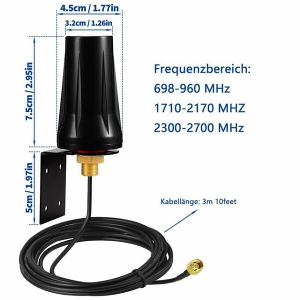 GelldG 4G LTE Antenne Outdoor 5dBi SMA Stecker Antenne Innenantenne