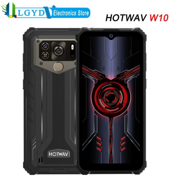 HOTWAV W10 Rugged Phone 6.53 inch 4GB RAM 32GB ROM Android 12 MTK Helio A22 MT6761 Quad Core 4G LTE 15000mAh Fingerprint Face ID