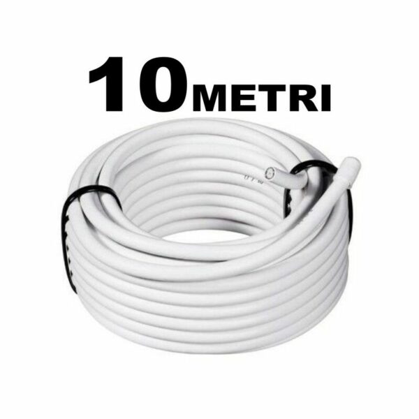 Kabel verlängert 10MT Koaxial tv Digitale terrestrische Antenne 75OHM Weiß Wired