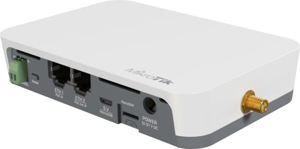 MikroTik KNOT LR8 kit - Gateway - 100Mb LAN, LoRaWAN, Bluetooth 5.2 - Wi-Fi, LoRaWAN, Bluetooth - 4G - 2.4 GHz - LTE B1/B2/B3/B4/B5/B8/B12/B13/B18/B19/B20/B25/B26/B27/B28/B66/B71/B85 - Wand / DIN-Schienen montierbar