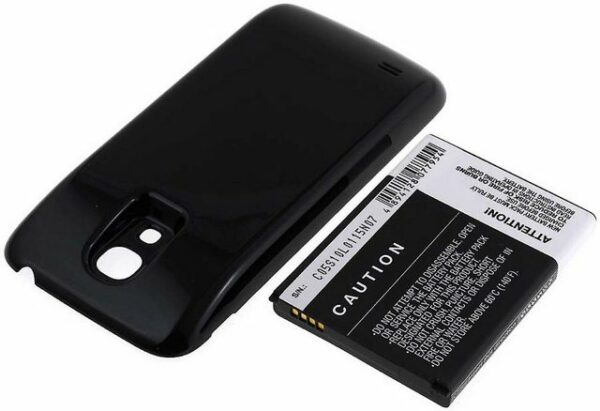 Powery Akku für Samsung Galaxy S4 mini LTE 3800mAh (erweiterte Bauform mit Zusatzdeckel) Smartphone-Akku 3800 mAh (3.8 V)