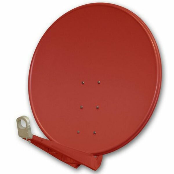 PremiumX DELUXE100 Satellitenschüssel 100 cm Sat Schüssel aus Aluminium in Ziegelrot Offset Satelliten Antenne FullHD 3D 4K Ultra HD SAT-Antenne