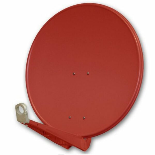 PremiumX DELUXE85 Satellitenschüssel 85 cm Sat Schüssel aus Aluminium in Ziegelrot Offset Satelliten Antenne FullHD 3D 4K Ultra HD SAT-Antenne