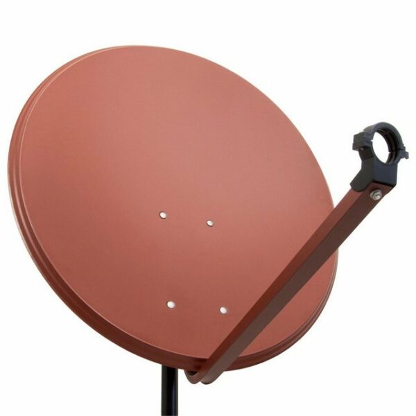 PremiumX PXA100 Satellitenschüssel 100cm Aluminium Ziegelrot Satellitenantenne SAT Spiegel mit LNB-Tragarm und Masthalterung SAT-Antenne