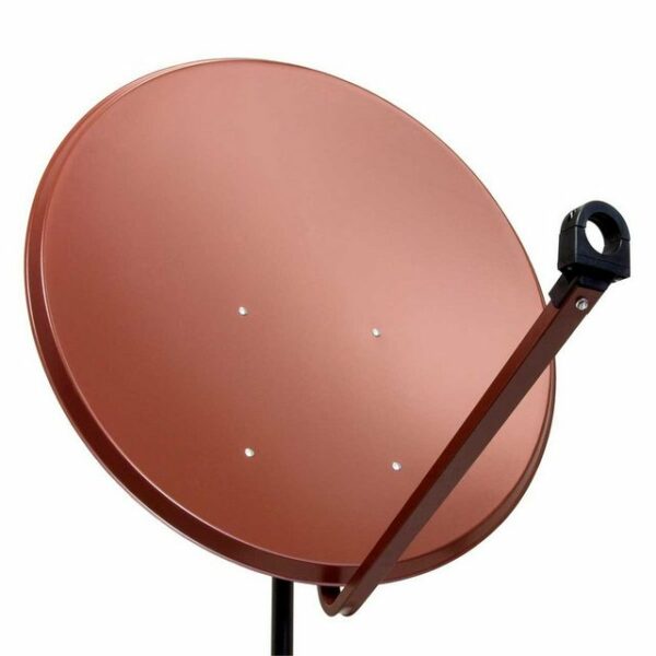 PremiumX PXS100 Satellitenschüssel 100cm Stahl Ziegelrot Satellitenantenne SAT Spiegel mit LNB Tragarm und Masthalterung SAT-Antenne