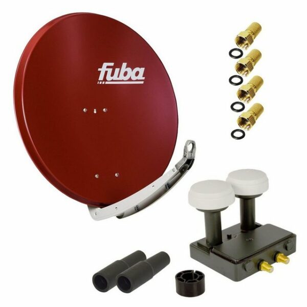 PremiumX SAT Anlage DAA 850 R ALU Rot PremiumX Twin Monoblock 4x F-Stecker 2x Tülle SAT-Antenne