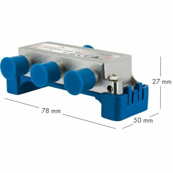 Schwaiger 3-Wege Verteiler VTF8843241, Gleichstromdurchgang (DC), für Hausverteilanlagen, Kabelanlagen, Antennen und Satelliten