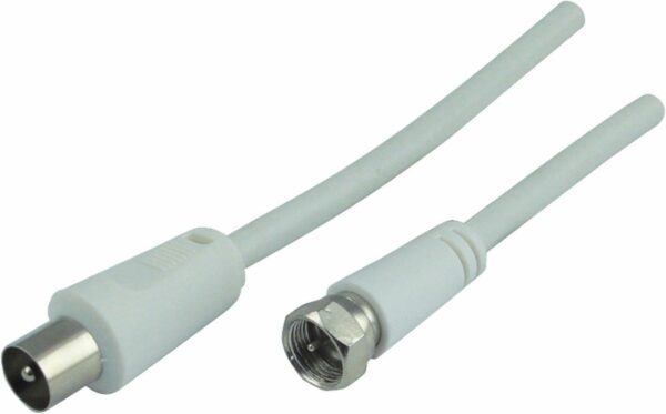 Schwaiger SAT Antennen Adapter Kabel KVCK161 532 (75dB) F IEC weiß, 1,5m, 1x F Stecker / 1x IEC Stec