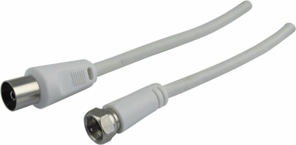 Schwaiger SAT Antennen Adapter Kabel KVCK173 532 (75dB) F IEC weiß, 3,0m, 1x F Stecker / 1x IEC Buch