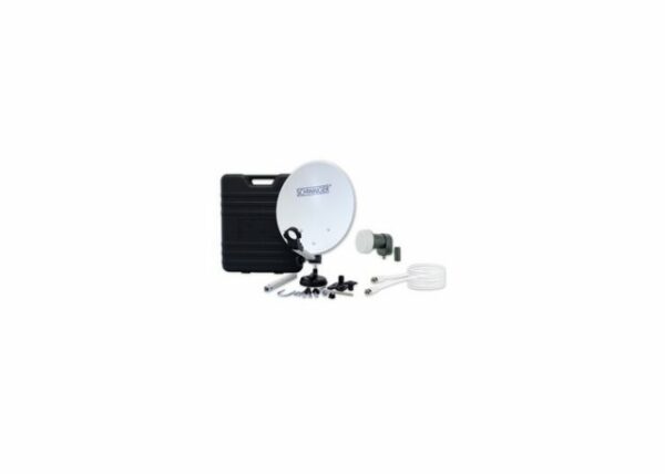 Schwaiger mobiles Camping SAT Set Satellitenanlage im Koffer 35 cm Single LNB SAT-Antenne