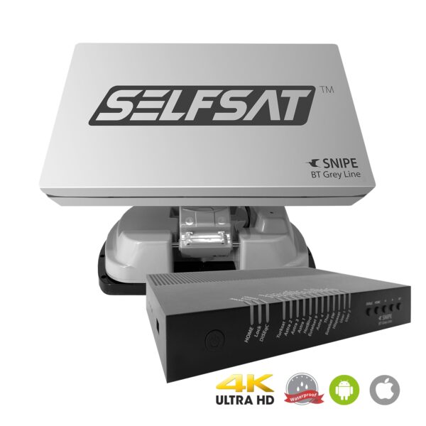 Selfsat SNIPE BT Grey Line Single - automatische Camping Antenne incl. iOS / ...