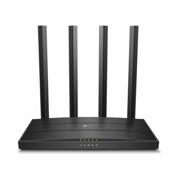 TP-Link ARCHER C6 WLAN-Router, Dualband Gigabit, WLAN-Router, 4x LAN-Port, MU-MIMO IPTV WPA3, 4x externe Antennen, Schwarz