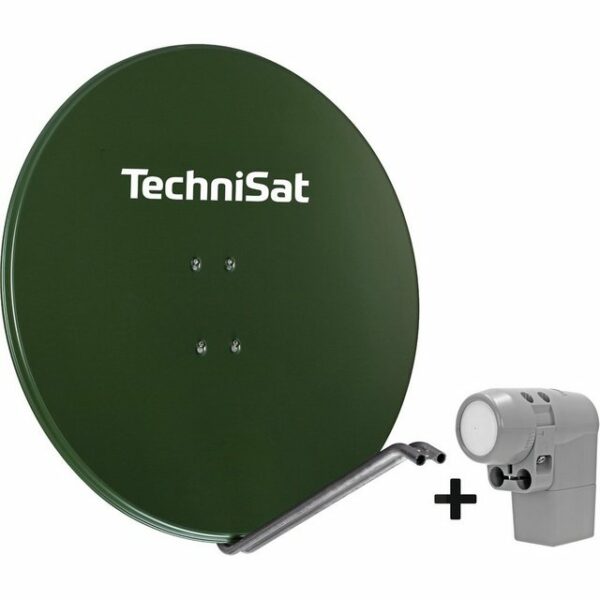 TechniSat SATMAN 850 Plus mit UNYSAT Quattro-Switch-LNB SAT-Antenne (85 cm, Aluminium, 1 Orbitposition z. B. Astra 19,2° Ost, bis 4 Teilnehmer)