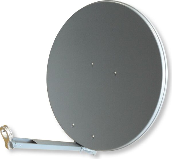 Televes S760CL-G. Input frequenz-range: 10,75 - 12,75 GHz, Rauschmaß: 26 dB, Antenne Zunahmeniveau (max): 38,2 dBi. Breite: 750 mm, Höhe: 800 mm, Gewicht: 7,05 kg. Produktfarbe: Graphit. Verpackungsabmessungen (BxTxH): 790 x 930 x 170 mm, Paketgewicht: 8,25 kg (S760CL-G)