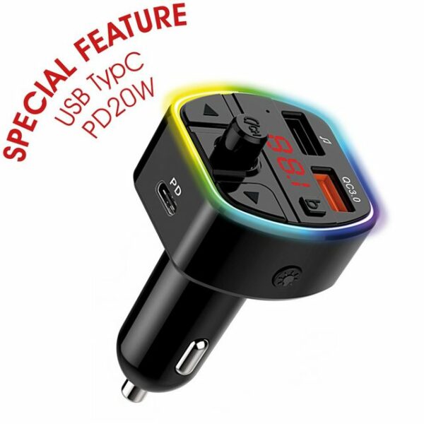 Transmedia FM Bluetooth Transmitter Freisprechanlage für Kfz Zigarettenanzünder WLAN-Antenne