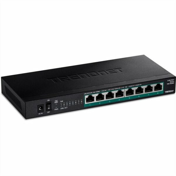 Trendnet TPE-TG380 8-Port PoE Switch Netzwerk-Switch (Unmanaged 2.5G PoE)