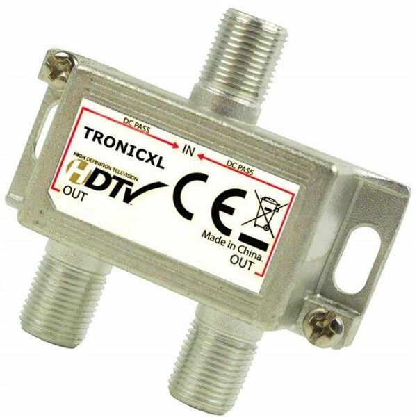 TronicXL SAT-Verteiler Sat Splitter 2-fach Antennen Verteiler Weiche Splitter Kabelfernsehen, F-Kupplungen