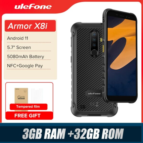 Ulefone Armor X8i Smartphone Android Rugged Waterproof / NFC/3GB+32GB 5.7" Cell Phone Global 4G LTE Unlocked Mobile Phone