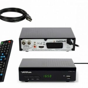 Vantage VT-92, Full HD DVB-T2 HD Receiver (2m HDMI Kabel, aktive DVB-T2 Antenne)