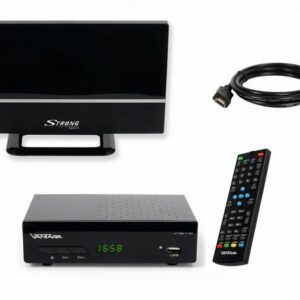 Vantage VT-92, Full HD DVB-T2 HD Receiver (2m HDMI Kabel, passive DVB-T2 Antenne)