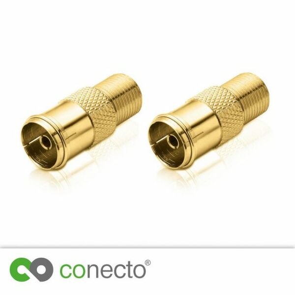 conecto conecto Antennen-Adapter, F-Buchse auf IEC-Koax-Buchse, Adapter zum SAT-Kabel