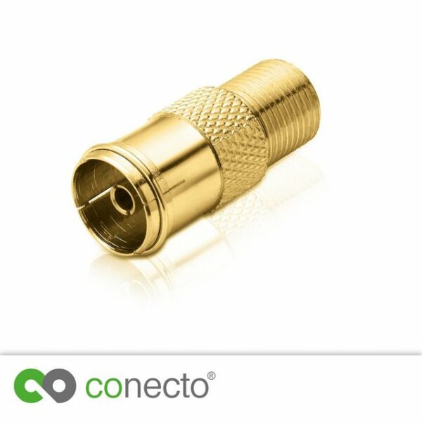 conecto conecto Antennen-Adapter, F-Buchse auf IEC-Koax-Buchse, Adapter zum SAT-Kabel