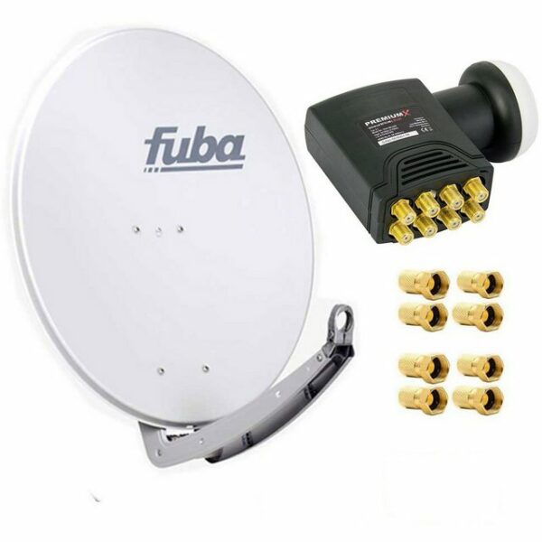 fuba DAA 780 G Satellitenantenne Aluminium in Grau HDTV 3D 4K DELUXE Octo LNB Sat SAT-Antenne