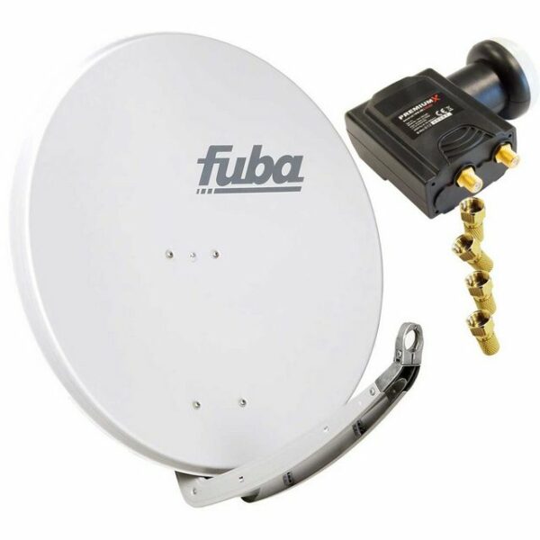 fuba DAA 850 G Satellitenantenne Aluminium in Grau PremiumX DELUXE Twin LNB Sat SAT-Antenne