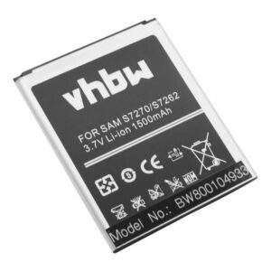 vhbw passend für Samsung Galaxy Ace 3, Ace 3 3G, Ace 3 LTE, GT-S7270, Smartphone-Akku 1500 mAh