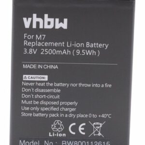 vhbw passend für Timmy M7 Octa-Core-Smartphone MTK6592 Mobilfunk (2500mAh, Smartphone-Akku 2500 mAh